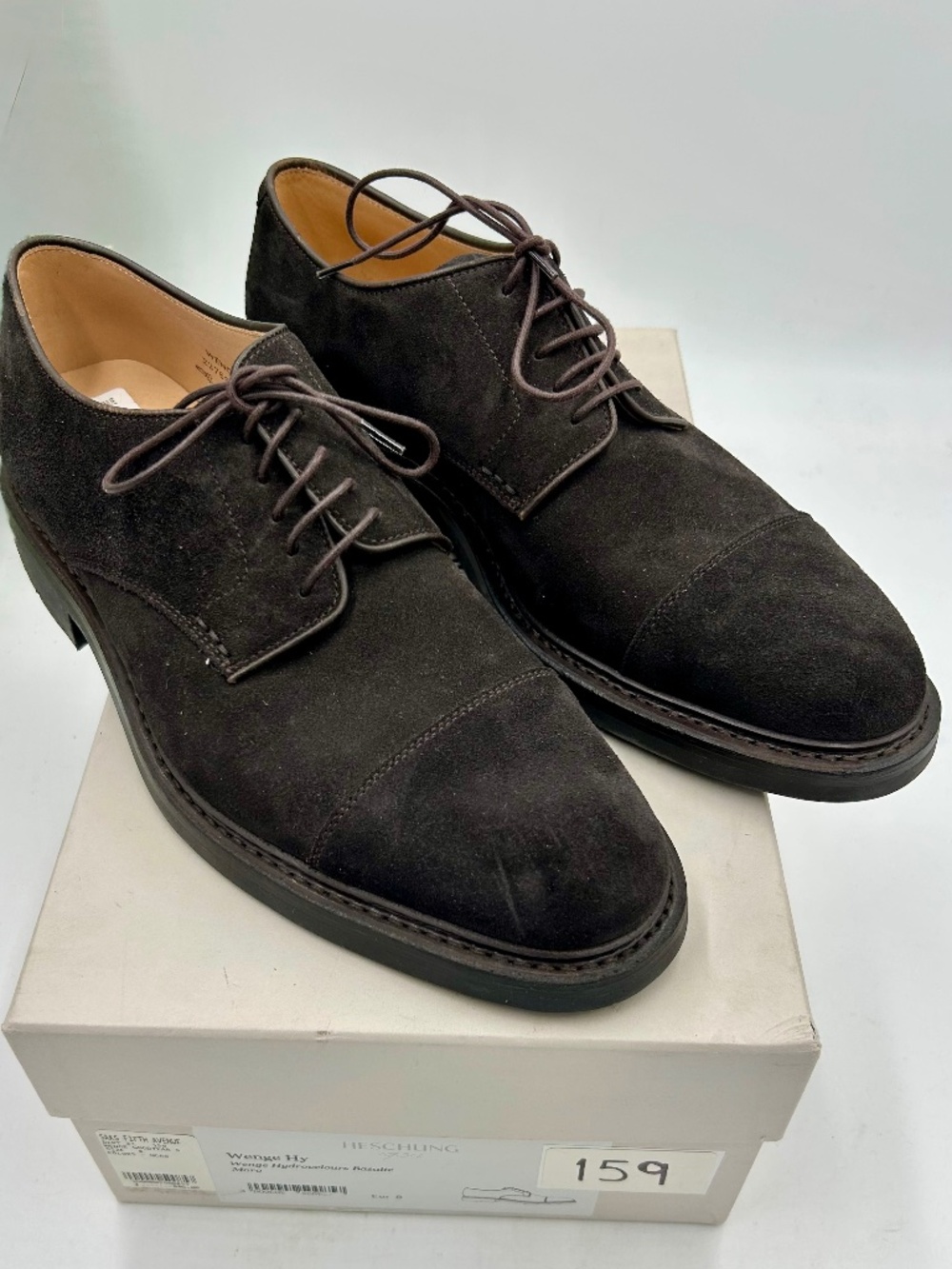 Men’s HESCHUNG 1934 Suede Derby Shoes. Size 8.